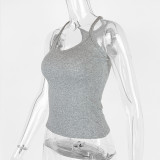 SC Solid Color Ribbed U Neck Vest GZJF-ZJ2576