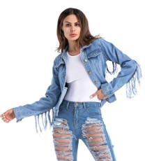 SC Fashion Tassel Denim Jacket Coat GKNF-TSC-6368