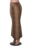 SC Leopard Print Half-length Fishtail Skirt GXYF-H0409