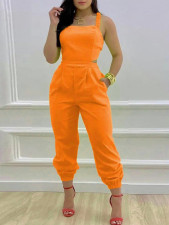 SC Solid Color Bow Tie Backstrap Jumpsuit YH-5288