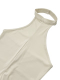 SC Solid Color Tight Backless Halter Jumpsuit YH-5352