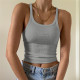 SC Solid Color Ribbed U Neck Vest GZJF-ZJ2576