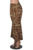 SC Leopard Print Half-length Fishtail Skirt GXYF-H0409