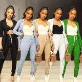 SC Long Sleeve Blazer Casual Pants Two Piece Set SFY-501