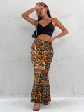 SC Leopard Print Half-length Fishtail Skirt GXYF-H0409