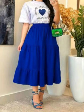 SC Plus Size Casual Loose Cake Half Body Skirt AWE-6301