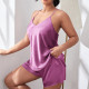 SC Plus Size Backless Camisole Pajamas Two Piece Set GDNL-H265