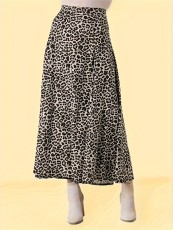 SC Plus Size Casual Loose Leopard Print Half-body Skirt GAWE-6304