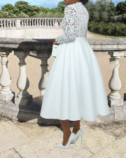 SC Midi High Neck Lace Petal Patchwork Midi Dress BGN-0013