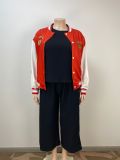 SC Plus Size Long Sleeve Tops Baseball Jacket GAWE-6275