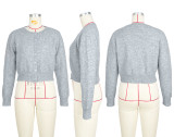 SC Casual Solid Color Cardigan Sweater Short Coat ASL-6750