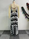 SC Sling Print Backless Maxi Dress NY-10859