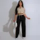 SC Striped Shirt Top Casual Loose Straight Pants Set SSNF-211465