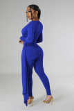 SC Solid Color Deep V-Neck Jumpsuit Set HNIF-2416