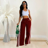 SC Stripe Patchwork Solid Sport Pants BY-6960