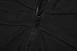 SC Long Sleeve Zipper Solid Color Two Piece Pants Set XEF-51552