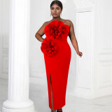 SC Solid Color Sleeeveless Split Long Dress BY-7039