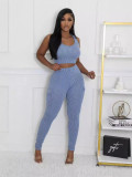 SC Solid Color Sport Vest And Pants 2 Piece Set GYZY-8919