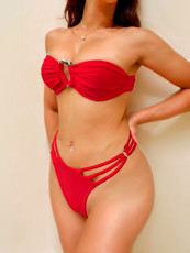 SC Solid Color Bikinis 2pcs Swimsuit CASF-6725