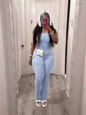 SC Solid Color Tight Tube Tops Jumpsuit GYZY-8918