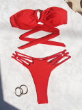 SC Solid Color Bikinis 2pcs Swimsuit CASF-6725