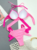 SC Solid Color Cross Halter Bikinis 2pcs Swimsuit CSYZ-126