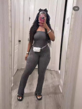 SC Solid Color Tight Tube Tops Jumpsuit GYZY-8918