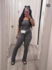 SC Solid Color Tight Tube Tops Jumpsuit GYZY-8918