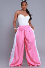 SC Fashion Casual Color Block Wide Leg Pants YD-8814