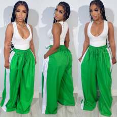SC Fashion Casual Color Block Wide Leg Pants YD-8814