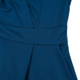 SC Solid Color 3/4 Sleeve Lapel Midi Dress GMLF-3290