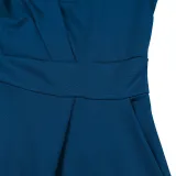 SC Solid Color 3/4 Sleeve Lapel Midi Dress GMLF-3290