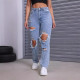 SC Fashion Washed Holes Straight Jeans GKNF-TSKM-009