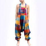 SC Multicolor Plaid Patchwork Jumpsuit WAF-77680