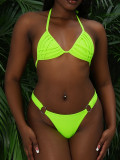 SC Sexy Backless Solid Color Bikinis 2 Piece Swimsuit CASF-6708