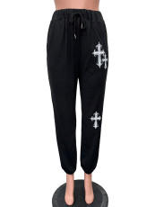 SC Printed Pocket Drawstring Sport Calf Pants BGN-BN354