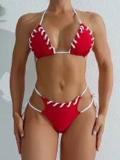SC Hang Neck Patchwork Bikinis 2 Piece Swimsuit CASF-6697