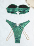 SC Solid Color Sexy Backless Two Piece Swimsuit CASF-6729