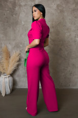 SC Short Sleeve Sport Solid Jumpsuit OSM-AJ4463
