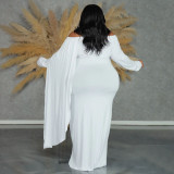 SC Plus Size One Shoulder Long Sleeve Maxi Dress NNWF-8007