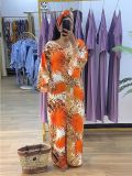 SC V Neck Long Sleeve Print Dress GYLY-10515