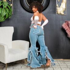 SC Tassel Split Micro Flare Jean GDAM-MY710