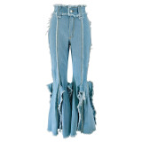 SC Tassel Split Micro Flare Jean GDAM-MY710