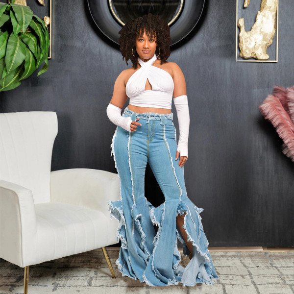 SC Tassel Split Micro Flare Jean GDAM-MY710