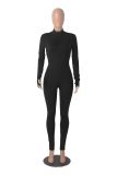 SC Long Sleeve Solid Zipper Sport Jumpsuit GXYF-H0419