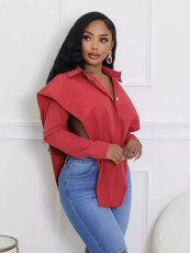 SC Casual Solid Color Irregular Shirt BS-1371