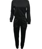 SC Casual Sweatshirt Solid Color Two Piece Pants Set OMY-MY11053