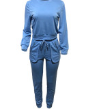 SC Casual Sweatshirt Solid Color Two Piece Pants Set OMY-MY11053