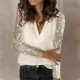 SC Plus Size Sequin Long Sleeve V Neck T Shirt GOSD-S9238764