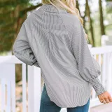 SC Stripe Lapel Long Sleeve Shirt GOSD-OM10223